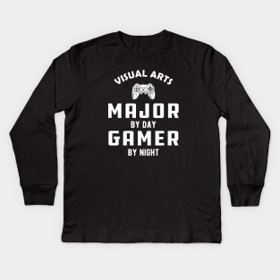 Visual arts major by day gamer by night Kids Long Sleeve T-Shirt